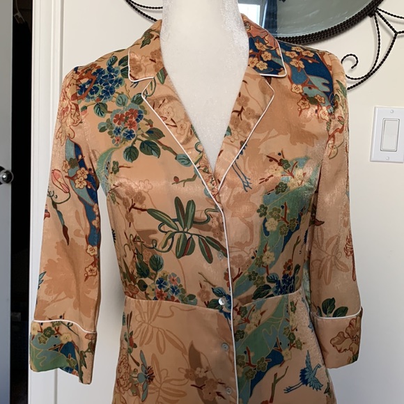 Zara | Trf Collection | Oriental Print Kimono Dress | XS - Picture 4 of 16